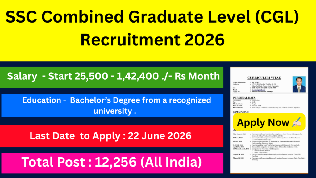 SSC Combined Graduate Level (CGL) Recruitment 2026