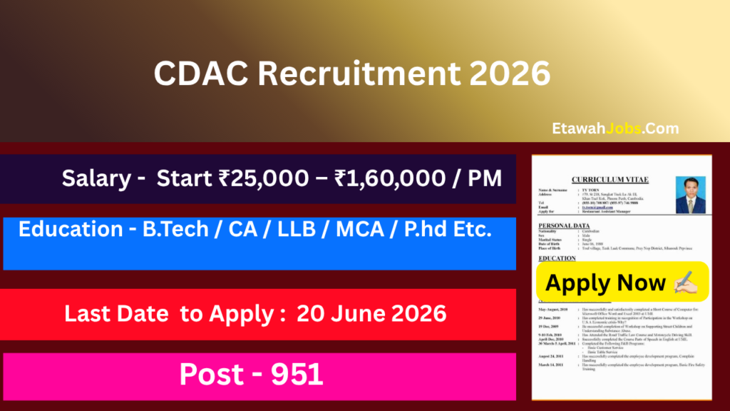 CDAC Recruitment 2026