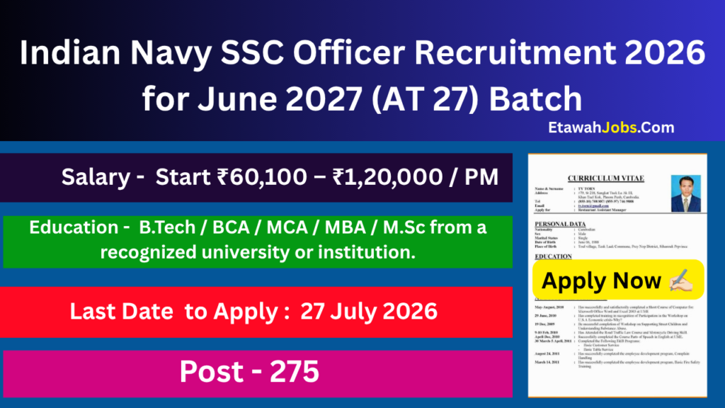 Indian Navy SSC Officer Recruitment 2026