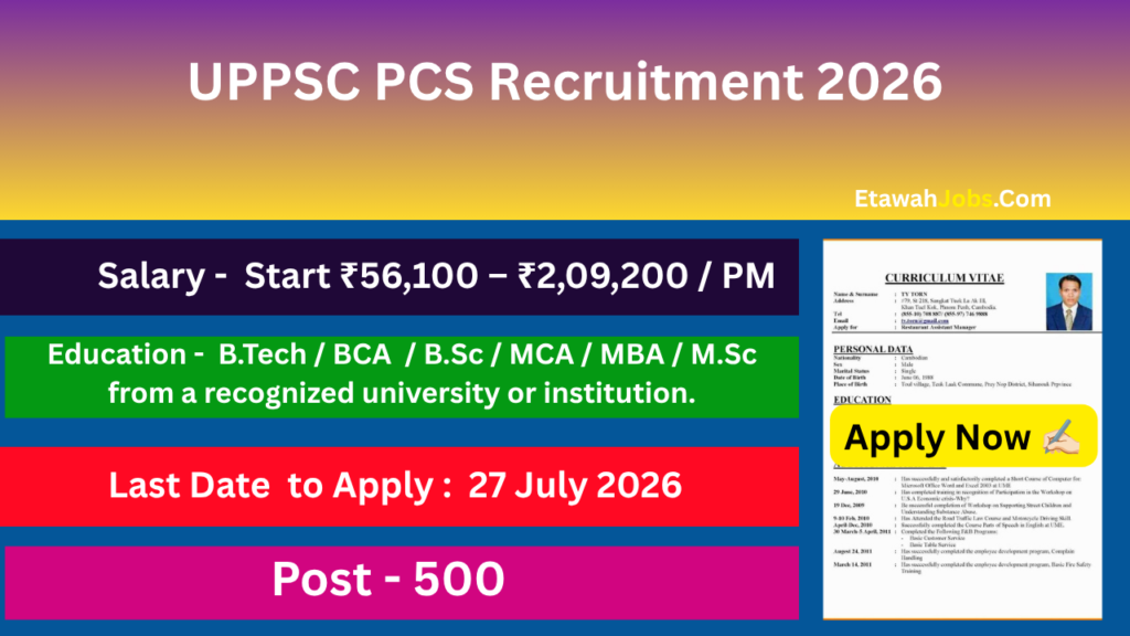 UPPSC PCS Recruitment 2026