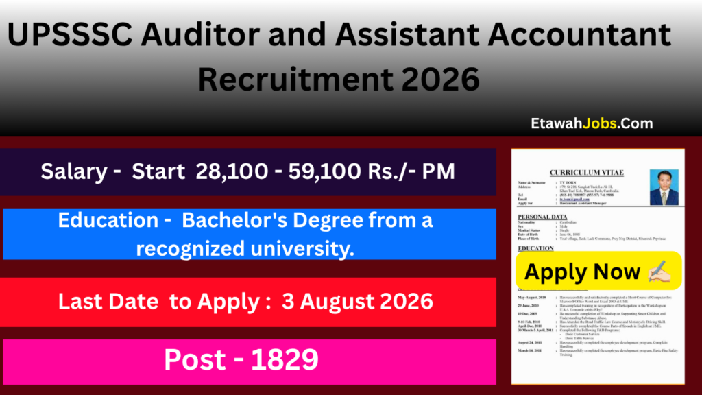 UPSSSC Auditor and Assistant Accountant Recruitment 2026